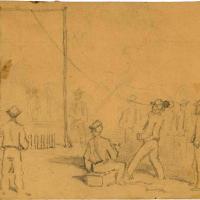 Camp Sketches: Soldiers Playing at Ten Pins (Siege of Petersburg)